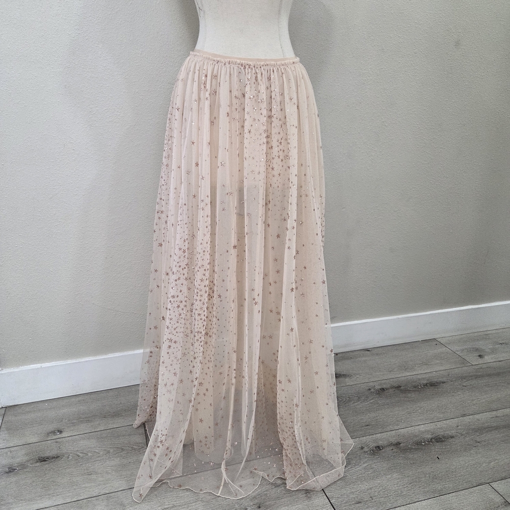 Victoria's Secret Blush Pink Star-Embellished Maxi Skirt